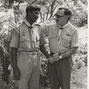 Sir Marc Noble and scouting leader, Gambia, West Africa