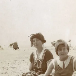 Two sisters on the beach, Southwold, Suffolk