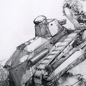 Two Six-Ton Tanks Climbing a Hill, H Townsend, WW1