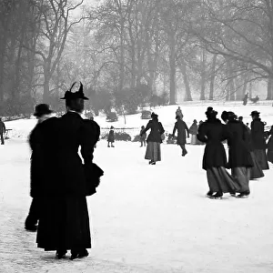 Skating on the Serpentine, London, Victorian period
