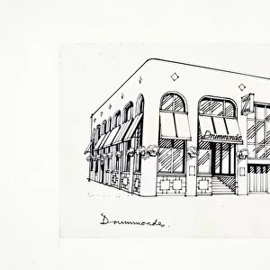 Sketch of Drummonds Hotel, Chelsea, London