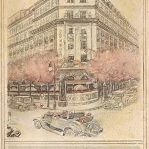 Sketch of the exterior of the Eden Hotel, Berlin (1920s) Date: 1920s