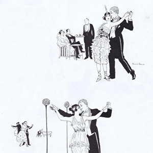 Sketches of couples out dancing in a London dance club, 1921