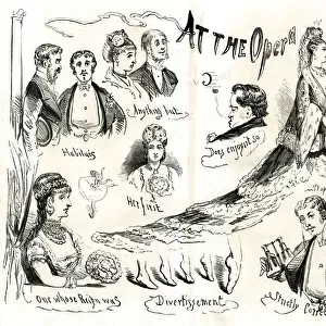 Sketches of people at the Opera