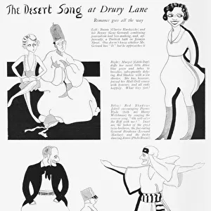 Sketches of the play Desert Song at the Drury