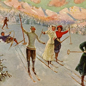 Skiers in the Alps