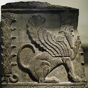 Slab with relief of a male winged sphinx. 358-338 BC. Persep