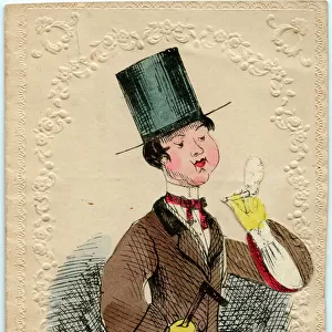 Smartly dressed man on a comic greetings card