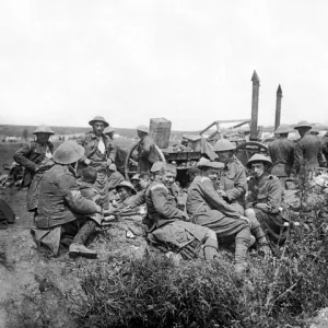 Soldiers of Black Watch after counterattack, WW1