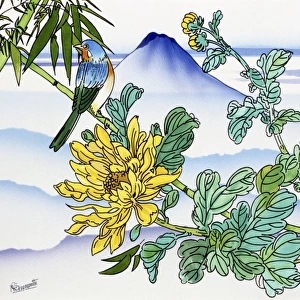 Songbird and Mount Fuji