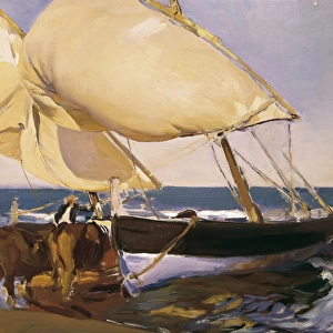 SOROLLA, Joaqu�(1863-1923). Launching the Boat