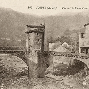 Sospel, France - View of the Old Bridge