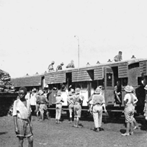 South African troops arriving at Bura Camp, Kenya, WW1