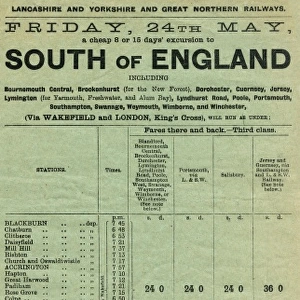 South of England excursion flyer and timetable