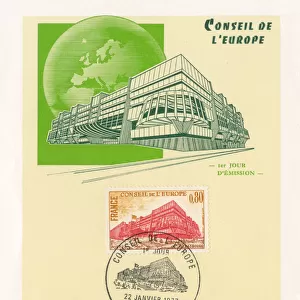 Souvenir First Day issue card for the Council of Europe