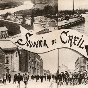 Souvenir postcard from Creil, France