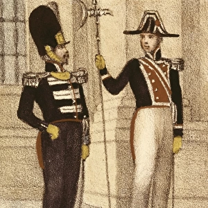 Spain (1833). Royal Guard Infantry and halberdier