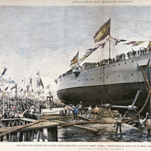 Spain (1890). Launching of the cruise ship Infanta
