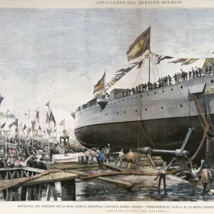 Spain (1890). Launching of the cruise ship Infanta