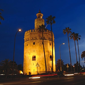 Spain. Andalusia. Seville. The Gold Tower (Torre del Oro) by