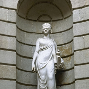 Spain. Barcelona. Statue of the Llotja representing Europe w