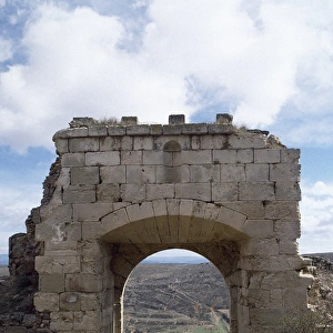 Spain. Castile-La Mancha. Moya. Castle. Entrance. 13th centu