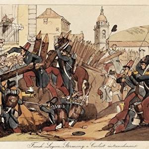 Spain. First Carlist War. French legion attacks
