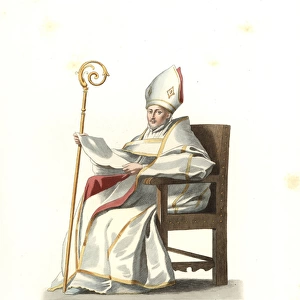 Spanish bishop, 16th century, from a painting by Murillo