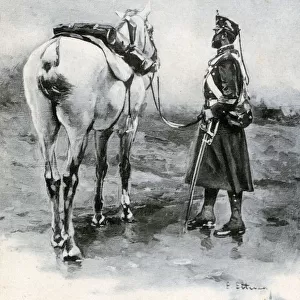 Spanish Cavalryman and his white steed