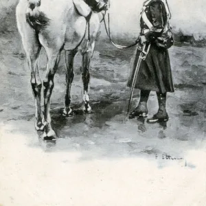 Spanish Cavalryman and his white steed