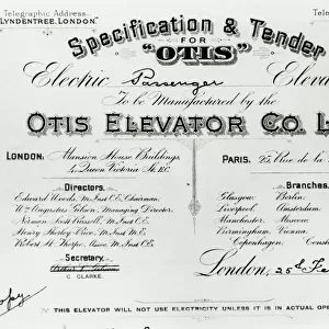 Specification & tender for ?Otis? electric passenger elevato
