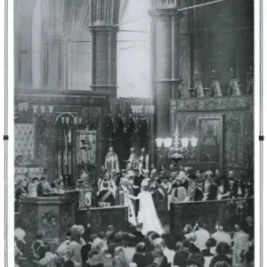 Print of the Royal Marriage Ceremony Scene at Westminster Abbey, 1923 Print of the Royal Marriage Ceremony Scene at Westminster Abbey, 1923