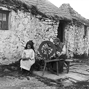 Spinning and Carding Wool, Co. Donegal