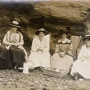 Five Spinsters having a Picnic on the Beach