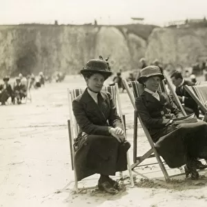 Three Spinsters soak up the rays on the beach at Broadstairs