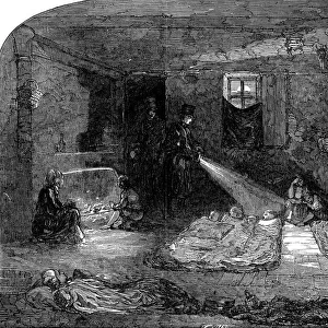 Squalid interior of a London lodging house