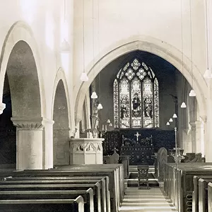 St Mary's Church, interior view looking east, Charlbury, Oxfordshire Date: 1930s