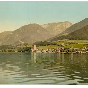 St. Wolfang (i. e. Wolfgang), from the lake, Upper Austria