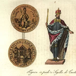 Standing figure and Golden Bull seals of HRE Charles IV