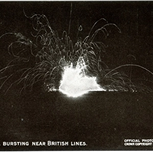 Star shell bursting near British lines, WW1