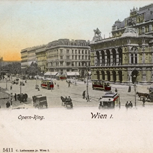 State Opera House and street scene, Vienna, Austria