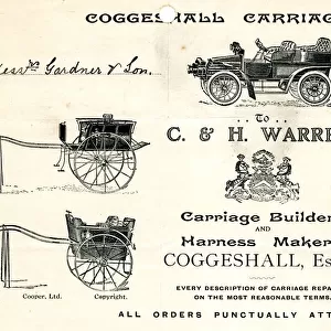 Stationery, C & H Warren, Carriage Builders