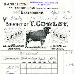 Stationery, T Cowley, Eastbourne, Sussex
