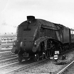 Steam locomotive passing through Doncaster, Yorkshire