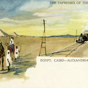 Steam train on Cairo to Alexandria route, Egypt