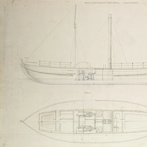 The steam yacht Caledonia, engineering drawing
