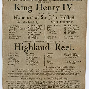 Stephen Kemble as Falstaff in Shakespeare's King Henry IV