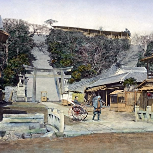 Steps leading to The Bluff, Yokohama, Japan, circa 1880s