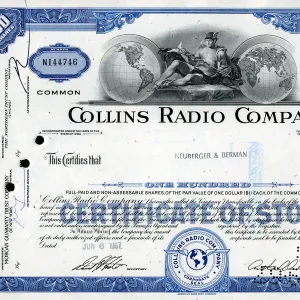 Stock Share Certificate - Collins Radio Company