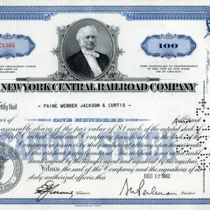 Stock Share Certificate - New York Central Railroad Company